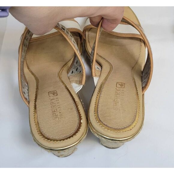 Sperry Top Sider Platform Wedge Slip On Womens Espadrille Cutout Shoes 8 - Picture 7 of 11